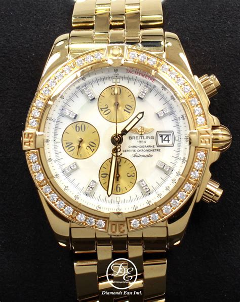 breitling chronomat evolution gold|breitling chronomat evolution with diamonds.